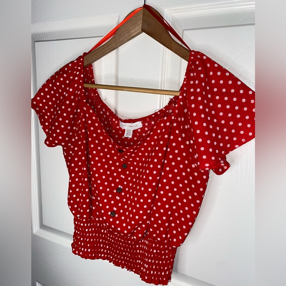 Red Polka Dot Crop Top - Picture 2 of 6
